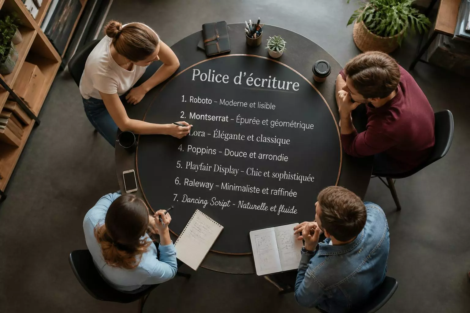 Police d'écriture moderne pour un blog sur un écran d'ordinateur